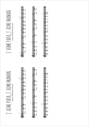 J'aime papa, j'aime maman Partition gratuite